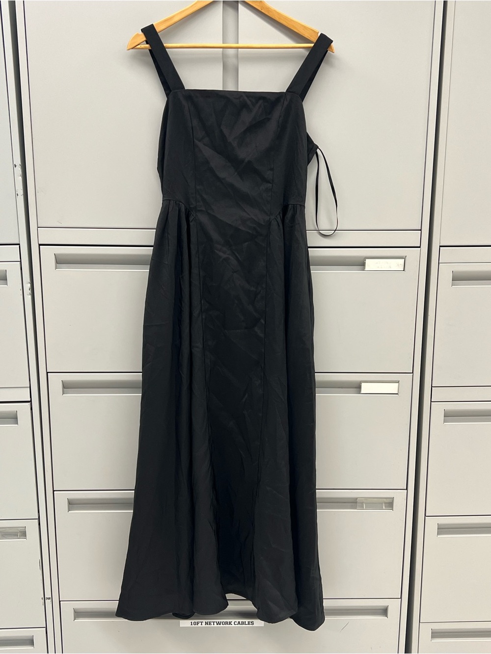 Caroline Constas Black Square-Neck Maxi Dress